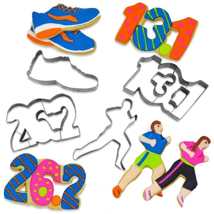 Gone For a Run Runner's Cookie Cutters (Set of 4) (13.1, 26.2, Shoe and Runner)