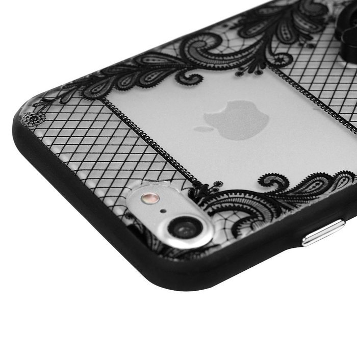 iPhone 7 Case (4.7 inch) - 360 Degree Rotating Ring Holder Kickstand Shockproof Soft TPU Skin Bumper Frame + PC... N25