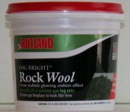 Rutland 588 LOG BRIGHT ROCK WOOL Bulk 10 lb. bag in box
