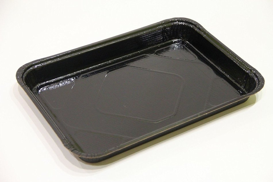 Solut 42082 Black Elegance Corrugated Paperboard Tray, 53-Fluid Ounce Capacity, 12-3/4" Length x 8-7/8" Width...