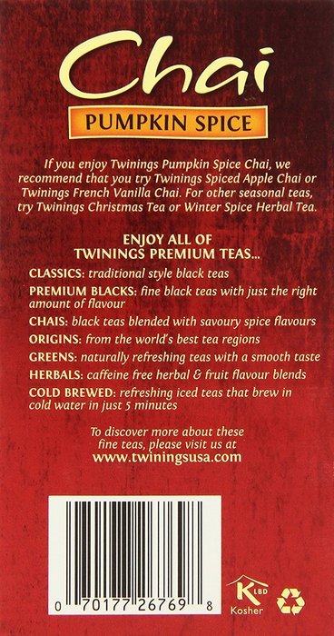 Twinings Pure Peppermint Herbal Tea, 1.41 Ounce Box, 20 Count N33