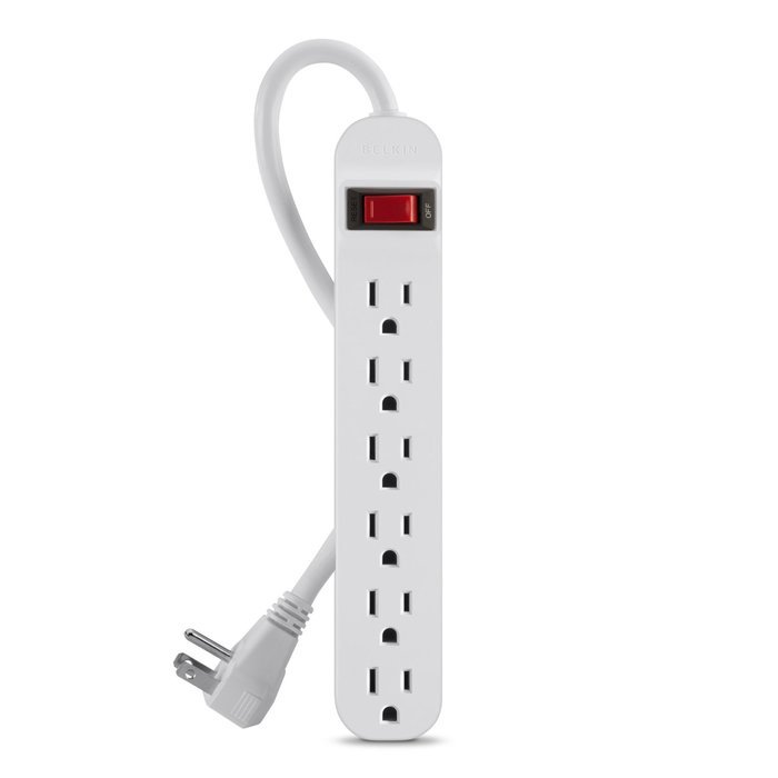 Belkin 6-Outlet Power Strip with 5-Foot Right-Angled Power Plug (F9P609-05R-DP)