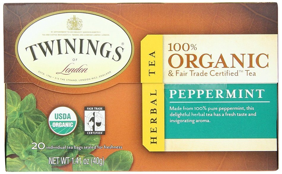 Twinings Pure Peppermint Herbal Tea, 1.41 Ounce Box, 20 Count N35