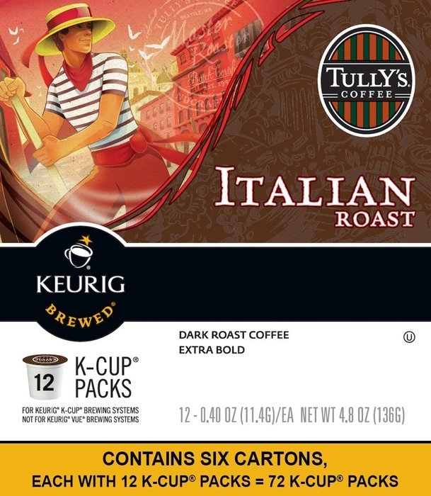 Tully's Coffee French Roast, Keurig K-Cups, 72 Count N55