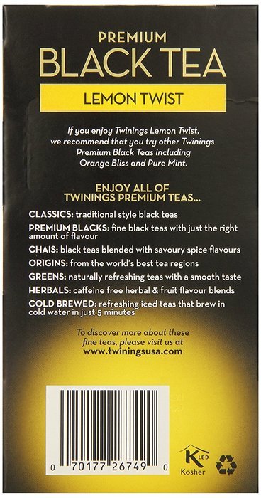 Twinings Pure Peppermint Herbal Tea, 1.41 Ounce Box, 20 Count N46