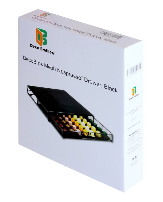 DecoBros Coffee Pod Storage Mesh Nespresso Drawer holder for 56 Capsules, Black
