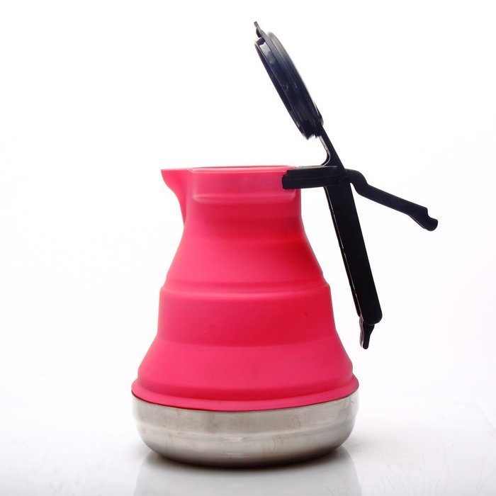 Life Boost Portable Foldable Silicone Tea Kettle Teapot Stainless Steel Base Extreme Heat Resistance & Versatility-Green... N7