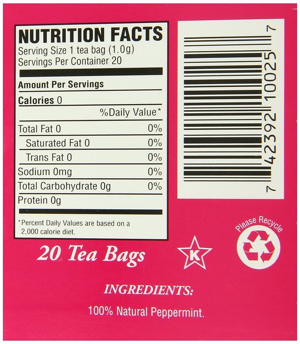 Carrington Tea, Peppermint, 20 Tea Bags (Pack of 6) N5