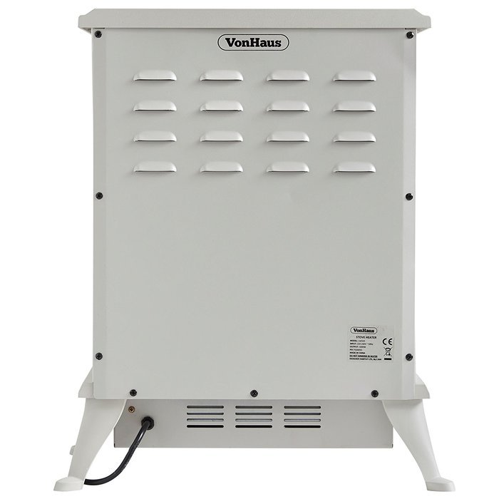 VonHaus 1500W Electric Stove Heater &ndash; Portable Home Fireplace with Log Burning Flame Effect (16.8W x 10.8L x 20H... N11