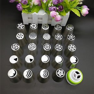 24PCS Russian Icing Piping Nozzles Tips Cake Decorating Sugarcraft Pastry Tool N2