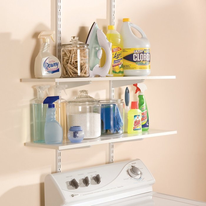 Rubbermaid FG4B8900WHT Twin Track Upright, 70", White N3
