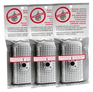 3 - Silica Gel - Hydrosorbent 40 Gram Canisters Desiccant Dehumidifying Drying Unit