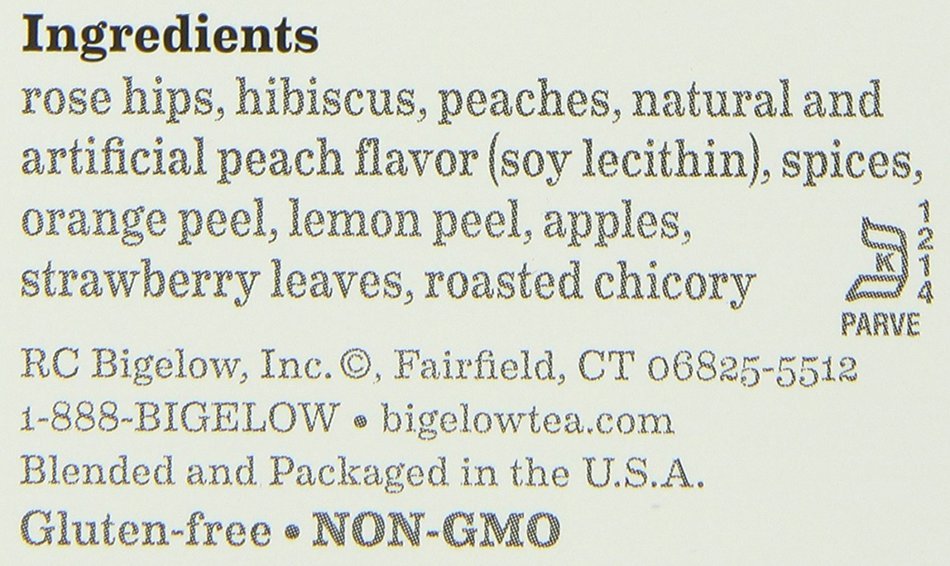 Bigelow Perfect Peach Herbal Tea, 20-Count Boxes (Pack of 6) N3