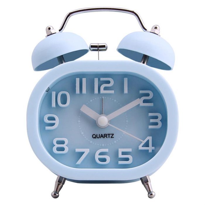 HENSE Creative Colorful Design Non-ticking Mute Silent Quartz Movement Twin Bell Alarm Clock With Nightlight HA16...