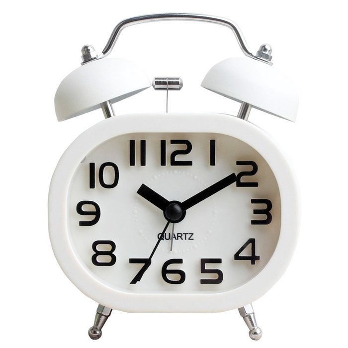 HENSE Creative Colorful Design Non-ticking Mute Silent Quartz Movement Twin Bell Alarm Clock With Nightlight HA16... N3