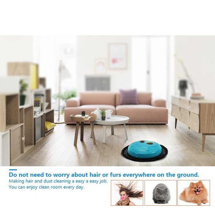 Floor Mopping Robot Pet Hair Robotic Cleaner with Replacement Cleaning Mop Cloth (Blue) N6