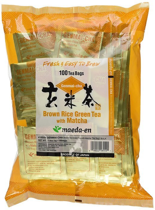 Maeda En Genmai-Cha With Matcha Tea Bags, Roasted Rice, 100 Count