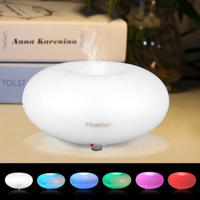 Finether Essential Oil Aroma Diffuser Ultrasonic Humidifier Air Mist Aromatherapy Purifier Clear GX-03K N7