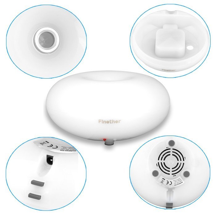 Finether Essential Oil Aroma Diffuser Ultrasonic Humidifier Air Mist Aromatherapy Purifier Clear GX-03K N8
