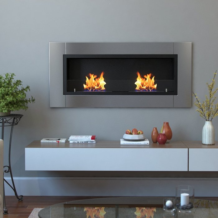 Moda Flame Valencia PRO Wall Mounted Ethanol Fireplace N3