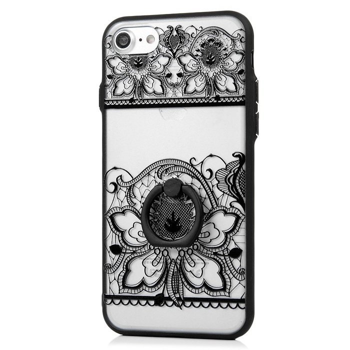 iPhone 7 Case (4.7 inch) - 360 Degree Rotating Ring Holder Kickstand Shockproof Soft TPU Skin Bumper Frame + PC... N29
