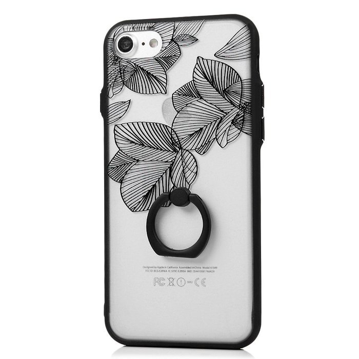 iPhone 7 Case (4.7 inch) - 360 Degree Rotating Ring Holder Kickstand Shockproof Soft TPU Skin Bumper Frame + PC... N31