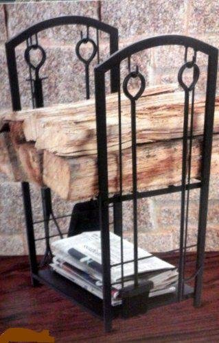 Fireplace Wood and Tool Storage Rack - Black N5