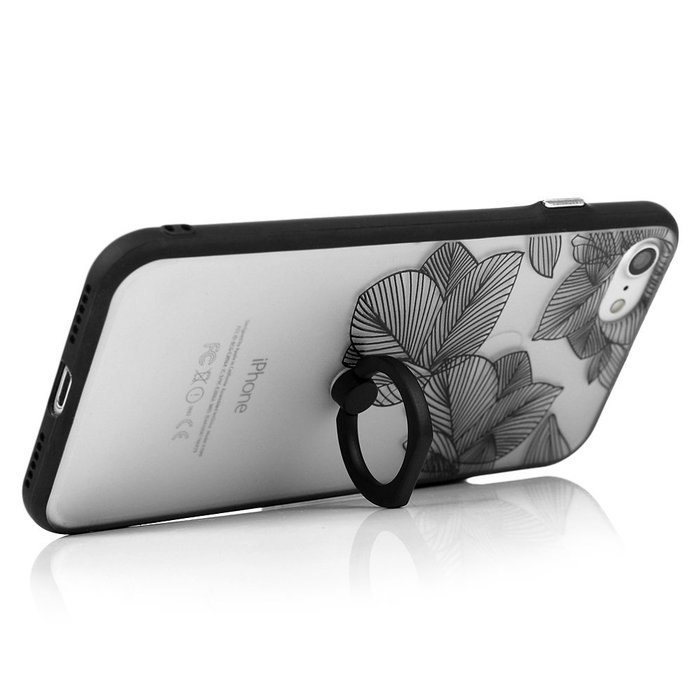 iPhone 7 Case (4.7 inch) - 360 Degree Rotating Ring Holder Kickstand Shockproof Soft TPU Skin Bumper Frame + PC... N33