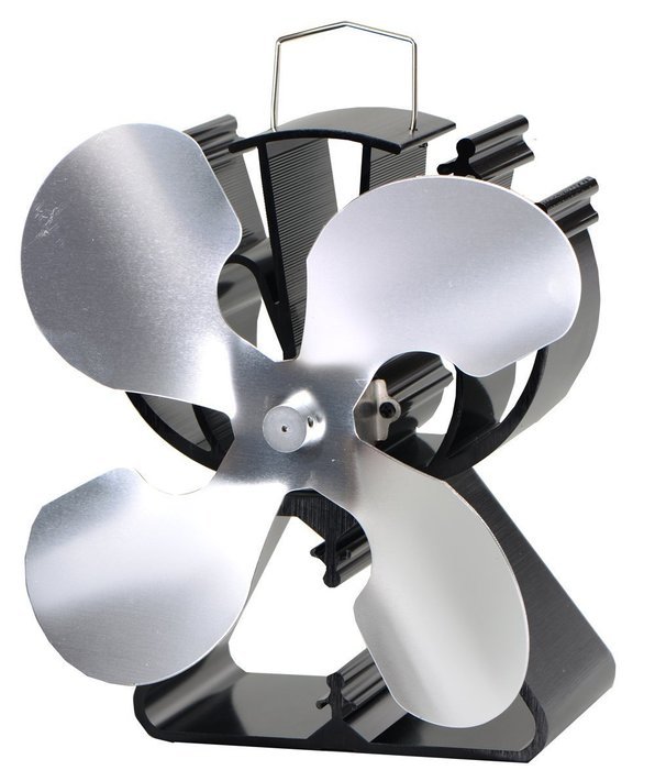4-Blade Heat Powered Stove Fan for Wood / Log Burner/Fireplace increases 80% more warm air than 2 blade fan- Eco... N3