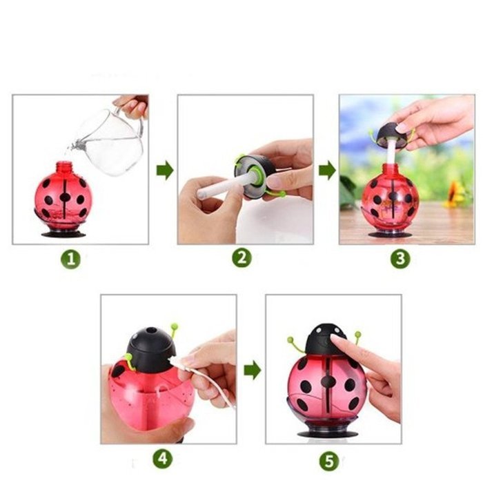 Katoot@ USB Powered Funny Beatles Home Car Aroma LED Humidifier Air Diffuser Purifier Atomizer Cartoon Design... N5