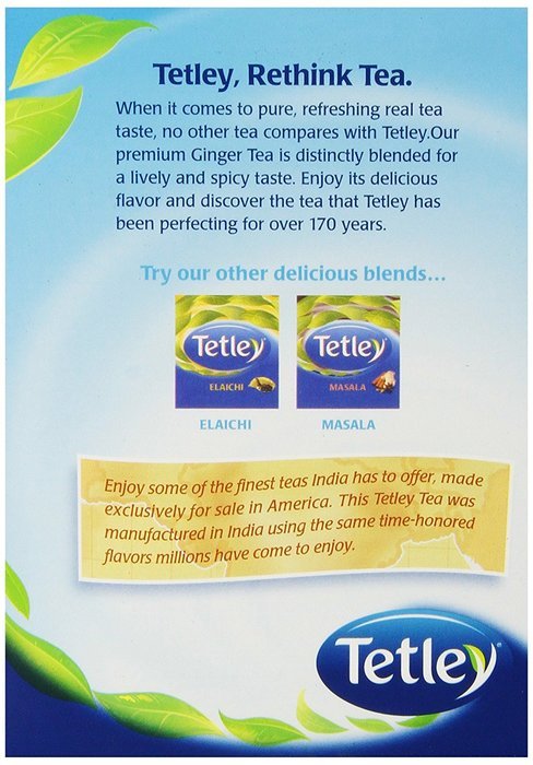 Tetley Tea, Ginger, 72-Count Tea Bags (Pack of 3) N5