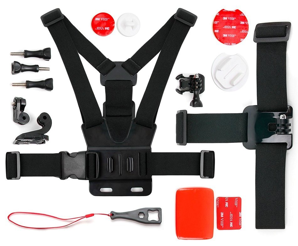 DURAGADGET Action Camera 17-in-1 Extreme Sports Accessories Bundle Compatible with the EasyPix GoXtreme Rallye...
