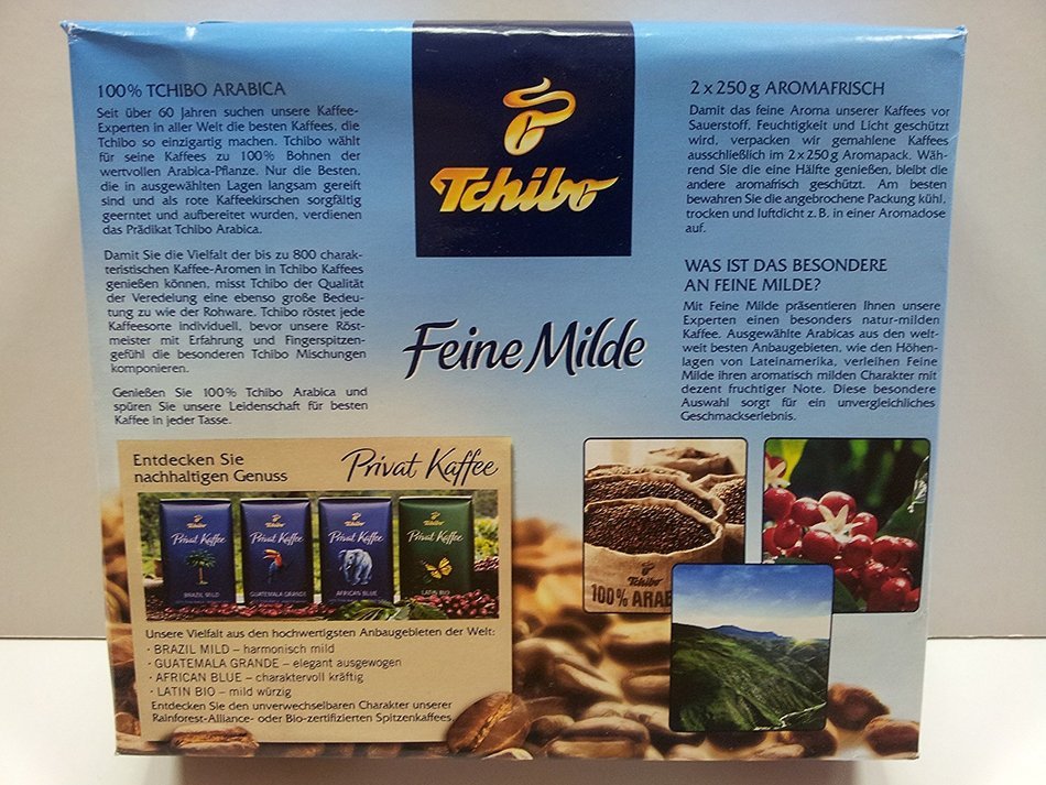Tchibo Fine Mild 2x250g Ground Coffee