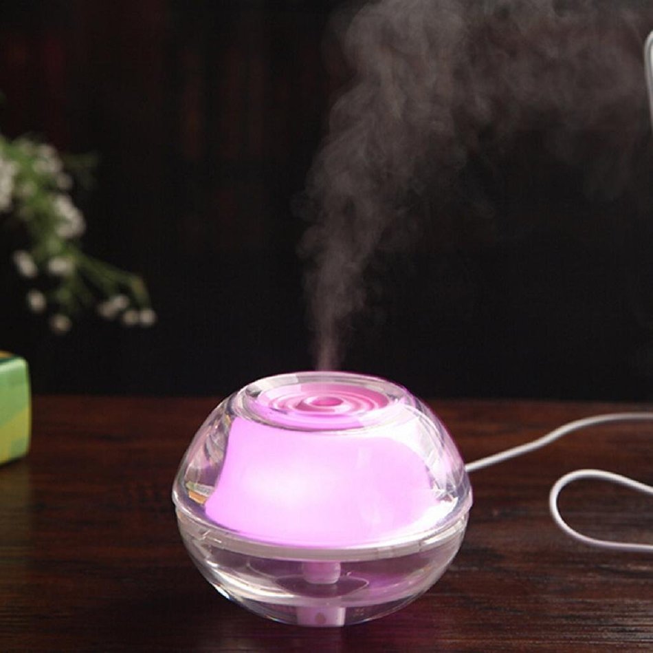 Leewa 80ml USB Colorful LED Luminous Humidifier Aroma Diffuser for Office ; Home (Blue) N11