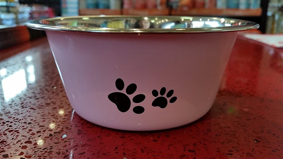 Cadet Decorator Series Pink Paw Feeding Bowl (1 Pt.)