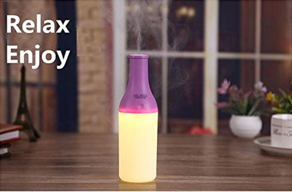 RipaFire&reg; 180ml Portable Cool Bottle Design Mini USB Ultrasonic Humidifier Atomizer Atmosphere Purifier with Nightlight... N4