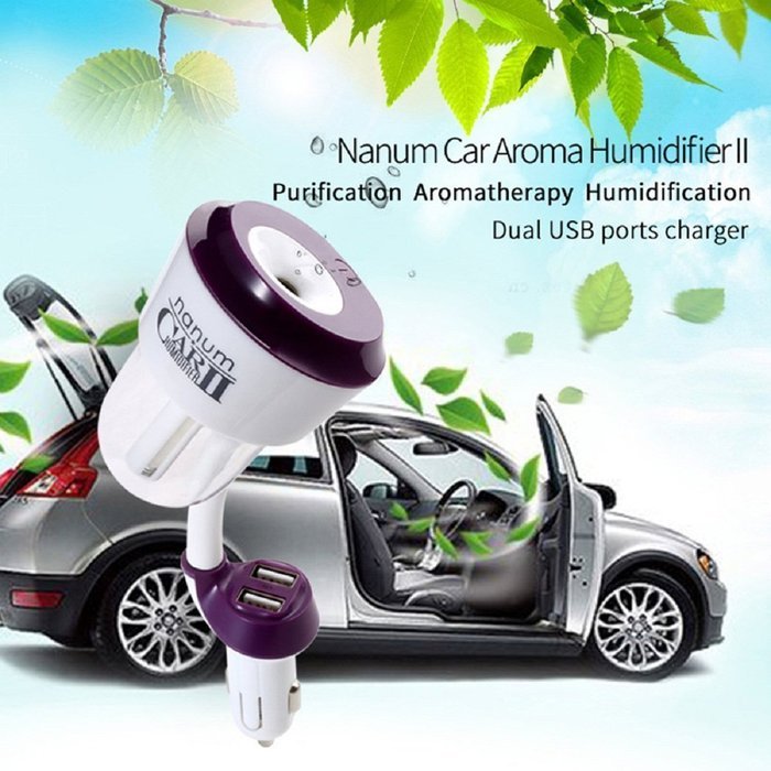 Megadream Portable Auto Off 3 in 1 Car Cigarette Charger Kit with Cool Mist Humidifiers + Essential Oil Diffusers... N18