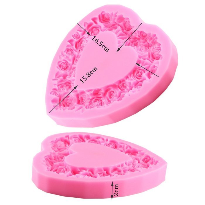 Mujiang Large Size Rose Fondant Cake Decorating Jello Clay Chocolate Silicone Molds N4