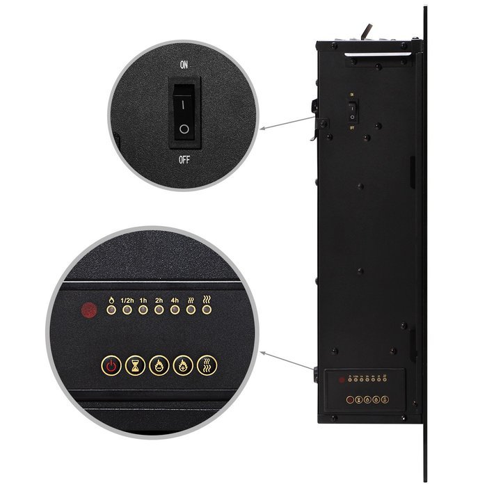 Ollieroo 50" Smokeless Wall Mounted Electric Fireplace New Technologies Health and Safety Black N5