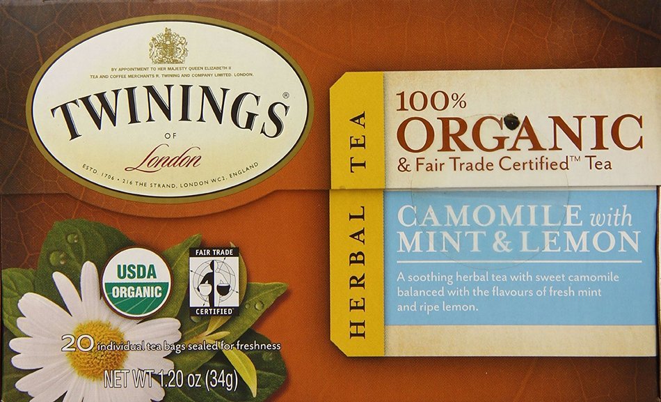 Twinings Pure Peppermint Herbal Tea, 1.41 Ounce Box, 20 Count N69