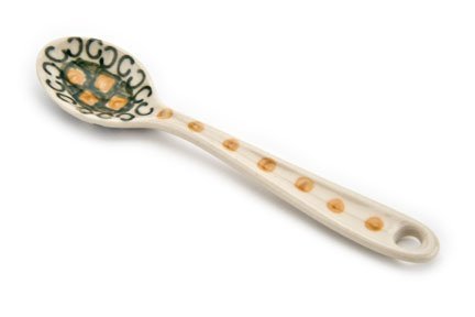 Polish Pottery Herb Garden Sugar Spoon
