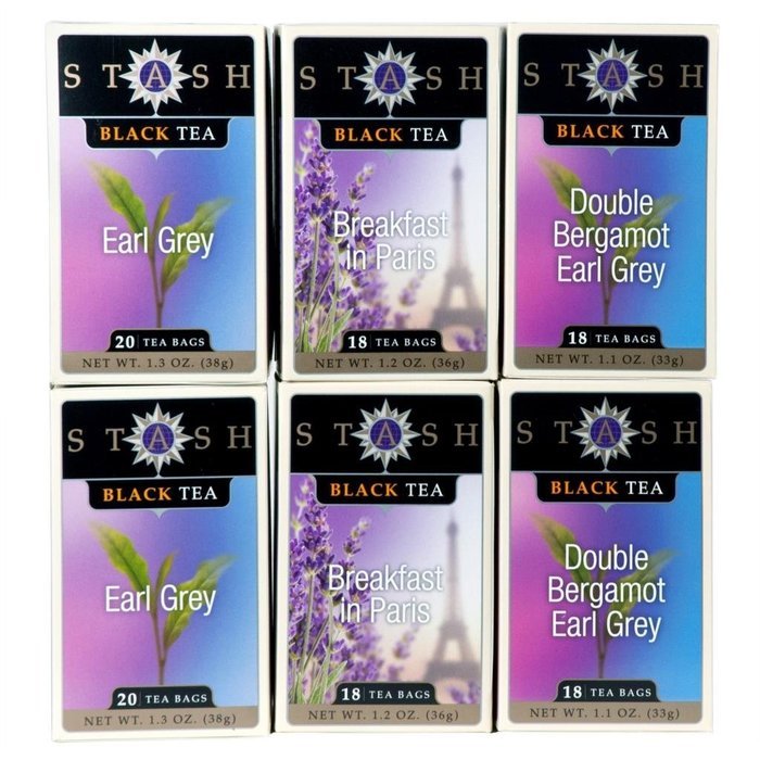 Stash Tea 6-Flavor Assortment Tea, The Earls, 6 Count