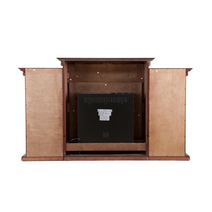42'' Electric Fireplace LED Light with Book Shelf, TV/Media Stand, Mahogany N6