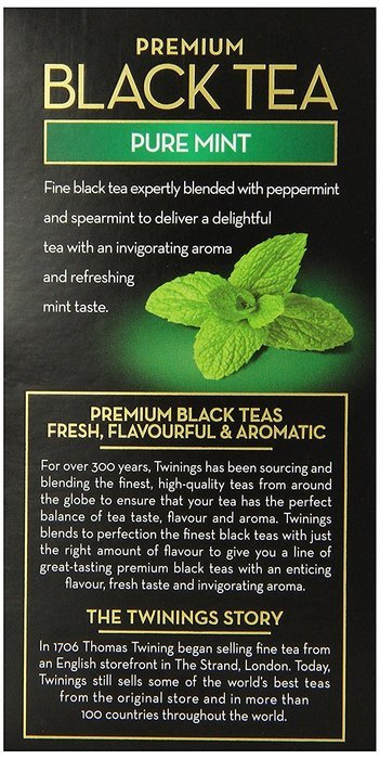 Twinings Pure Peppermint Herbal Tea, 1.41 Ounce Box, 20 Count N86