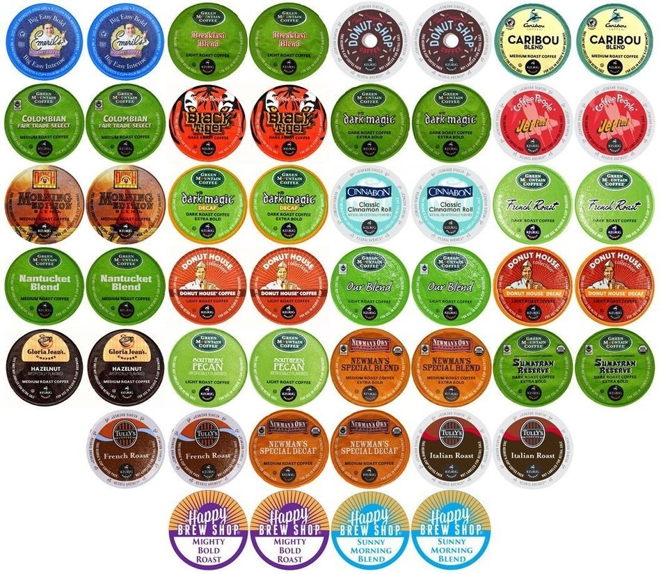 50-count TOP BRAND COFFEE K-Cup Variety Sampler Pack, Single-Serve Cups for Keurig Brewers N2