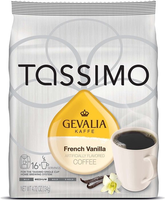 Gevalia French Vanilla Medium , T-Discs for Tassimo Brewer, 16 Count, 4.33 Ounce N4