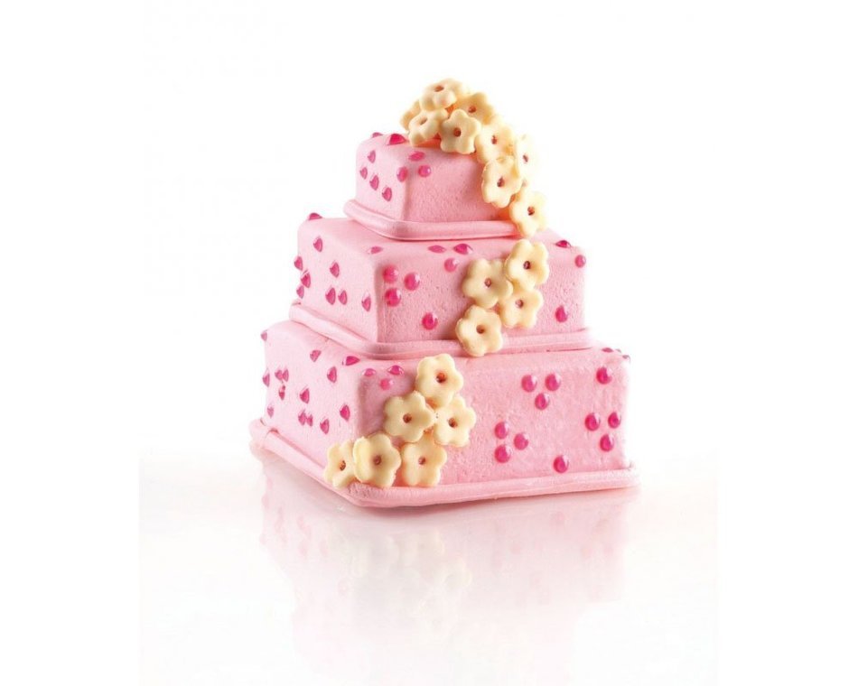 Silikomart Professional SF168 Silicone Mold, Tiered-Square Cake N2