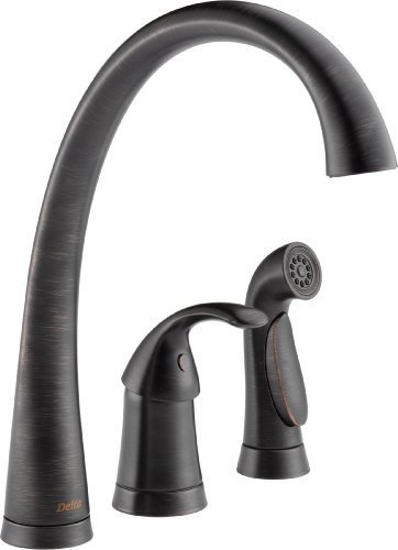 Delta 4380-RB-DST Pilar Single Handle Kitchen Faucet with Spray, Venetian Bronze by Delta Faucet