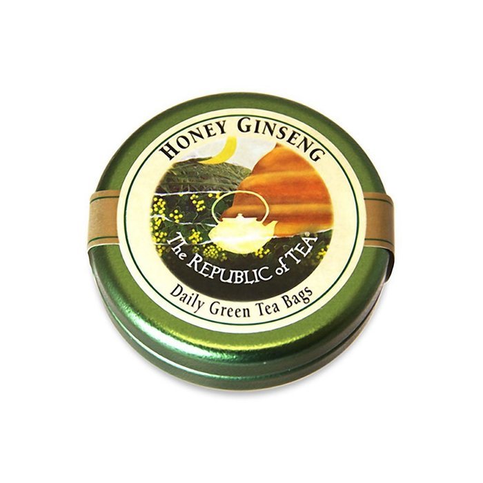 The Republic Of Tea Honey Ginseng Green Tea, 50 Tea Bags, Relaxing Chinese Green Tea Gourmet Blend N2