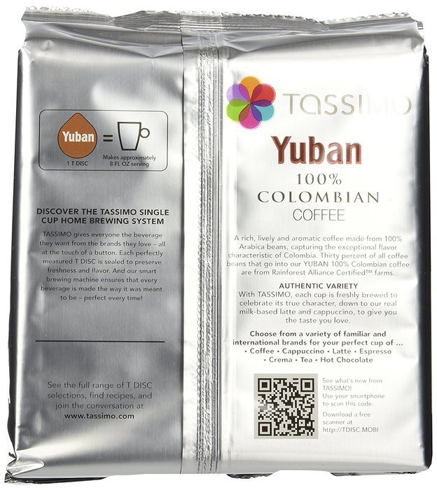 Tassimo Yuban 100% Colombian Coffee, Net Wt. 3.88 Oz, 14-Count T-Discs N9